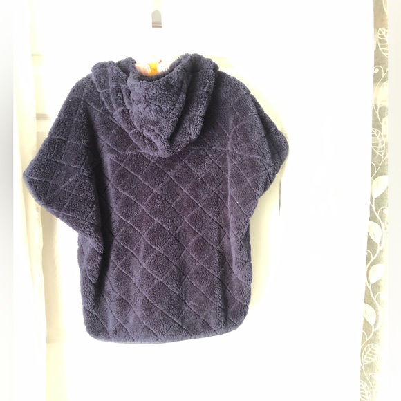 Columbia Sherpa women sz M Cozy fleece Hoodie short sleeves vest jacket pocket - Picture 7 of 8